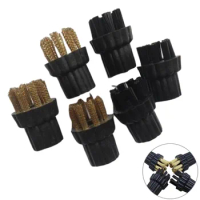 6pcs Steam Cleaner Brass Nylon Brush Head For Steam Mop X 5 Robot Vacuum Cleaner Accessories Household Tools Spare Part Replace