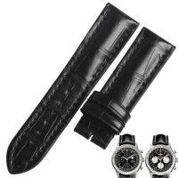 WENTULA watchbands for Breitling alligator skin /crocodile grain watch band man