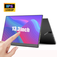 AlwQuali 13.3″ Portable PC Monitor 1K HD Gaming Monitor IPS Screen 1080P LCD Display Usb Type C For Ps4 Switch One Laptop Phone