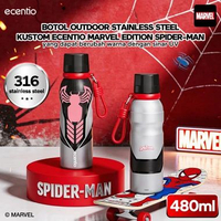 ecentio tumbler stainlessl Spider Man botol minum aesthetic olahraga portable termos air panas botol