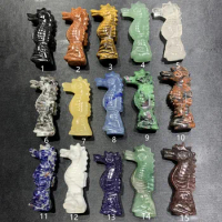 Multiple ore materials Crystal Carved sea horse Animal Ornaments
