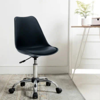E-home EMSM北歐經典造型軟墊電腦椅-黑色