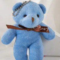 Teddy Bear Plush Toy Key Chain Cute Siamese Bear Small Gift Keychain Bag Pendant