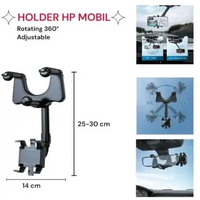 Holder HP Mobil Spion Tengah Mobil Phone Holder Universal Adjustable