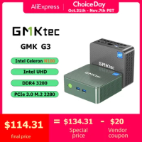 GMKtec G3 Desktop Mini PC Alder Lake N100 Windows 11 Pro Intel 12th DDR4 8GB RAM 256GB ROM WiFi 6 BT