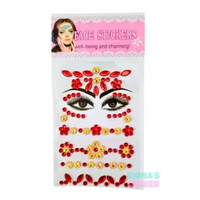 Stiker Wajah Diamond Sticker Wajah Makeup Karnaval Cosplay Costume Manik Manik Tempel Anak Dewasa Me