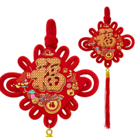 【六分埔禮品】立體福字中國結葫蘆流蘇吊飾-單入(春節擺飾過年新年快樂蛇年居家配件裝飾春節小物五福臨門)