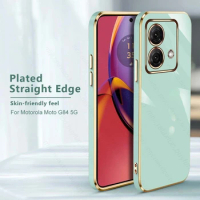 MotoG84 Case Protect Lens New Straight Edge Plating TPU Soft Cover For Motorola Moto G84 G54 G 84 54 5G Shockproof Coque 54G 84G