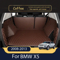 Custom Leather Car Trunk Mats For BMW X5 E70 2008-2013 5-Seat Rear Trunk Floor Mat Tray Carpet Mud