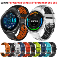 22mm Silicone Watch Band For Garmin Forerunner 965 265 255 745 Bracelet Wrist Strap For Garmin Venu 3 2/Vivoactive 4/Active