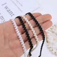 5m/16.4ft Each pack 0.7cm Wide White black Lace Trims Webbing Satin Centipede Ribbons Clothing Sewing Accessory DIY Decoration