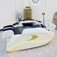 Reclining Electric Shampoo Chair Massage Professional Hairstylist Sink Hairwash Bed Water Circulation Shampoobett Spa Furniture