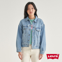 Levis 女款 90年古著牛仔外套 / 寬袖設計 / Cool輕薄清爽布料 /淺藍色水洗