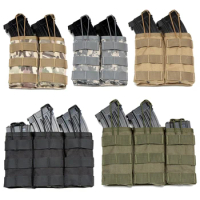 Tactical Molle AK AR M4 AR15 Rifle Pistol Mag Pouch Hunting Shooting Airsoft Paintball Double/Triple Magazine Pouches