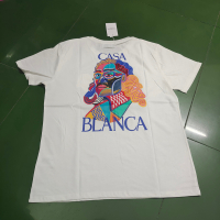 CASABLANCA Block Text Sicilian Style Men Women Cotton T Shirt Casual Hawaiian Short Sleeve T-Shirt