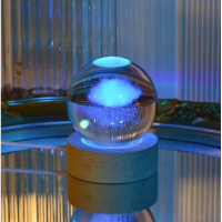 創意水晶球小夜燈(【遙控+16色+USB插電】雨雲) 