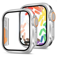 Tempered Glass Cover for Apple Watch Case 45mm 41mm 44mm 40mm 42mm 38mm Appearance Upgrade Ultra iWatch Series 8 7 SE 9 6 5 4 3