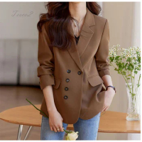Tesco New Coffee Long Sleeve Suit Blazer For Women Casual Loose Jacket Office Lady Blazer S--3XL Women's Coat blazer mujer