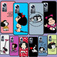 Mafalda Cartoon Phone Case For Xiaomi Mi 13 12T Pro 12X 12 Lite 5G 11T 11i 11 Ultra 10 10T 9T Pro 9 8 6X 5X A1 A2 Capa Coque