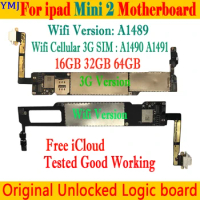 WIFI/WIFI + 3G Version For iPad Mini 2 Motherboard Original Clean iCloud For iPad Mini2 With IOS System Unlocked Mainboard Test