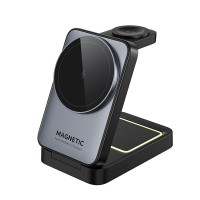 3-in-1 foldable wireless charger desktop stand 15W fast charging station suitable for iPhone 17 16 P