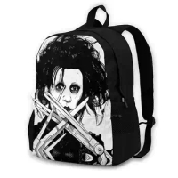 Backpack For Student School Laptop Travel Bag S 90s Edward Edward Scissorhands Tim Burton Johnny Depp Black White Ink