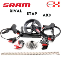 SRAM RIVAL ETAP AXS 2X12 Speed Road Bicycle Electronic Wireless Hydraulic Disc Brake Groupset DUB Crankset Bike Derailleur Kit