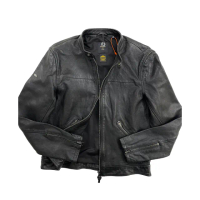【Superdry】極度乾燥 荔枝紋皮衣 男外套 暗袋 皮外套 皮衣外套 平輸品(皮衣外套9318EU2)