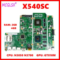 X540SC With GT810M GPU N3050 N3700 CPU 2G 4GB RAM Notebook Mainboard For Asus X540SC X540S X540 Laptop Motherboard