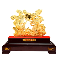 龍鳳呈祥絨沙金結婚禮物擺件工藝品  婚慶新婚禮品送朋友閨蜜同事