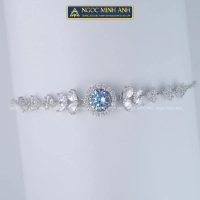 Vòng tay Moissanite halo 1 Carat VT3027 Ngọc Minh Anh sang trọng, tinh tế