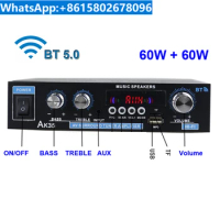 FM Mp3 Player 2 * 60w Audio Power Amplifier Equalizer HiFi Class D Digital Mp3 Decoder Music Amplifier AC110-240V PCB Assembly