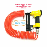 Staples Tembak Air Nailer F30 Selang Kompresor Angin 6 Meter