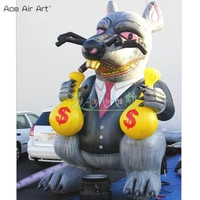 2022 Ace Air Art Inflatable Animal, Inflatable Mouse Holding Money Bag Replica For Outdoor Event Party Decoration Made In China