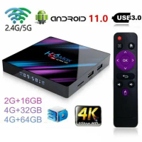 H96 MAX Smart TV Box Android 11 4G 64GB 32G 4K Google Voice Control Assista Wifi BT Media Player H96MAX RK3318 Set Top Box 16GB