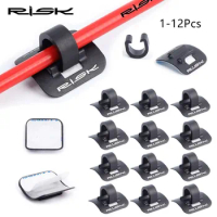 RISK 12pcs Adhesive Cable Guide Bicycle Shift Brake Housing Wire Hose Clamp Hose Clamp Aluminum Bicycle Hose Clamp Adapter