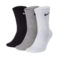 【NIKE 耐吉】襪子 Performance Lightweight 黑 白 灰 中筒襪 長襪 三雙入(SX4704-901)