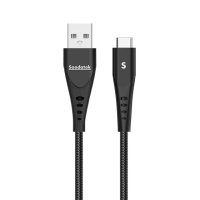 【Soodatek】USB2.0 A TO USB C U型鋁殼高彈絲編織2M充電傳輸線(SUC2-AL200U)