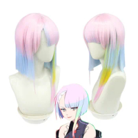 Anime Cyberpunk Edgerunners Lucy Cosplay Wig Anime Cyberpunk: Edgerunners Cosplay Lucyna Kushinada Cosplay Multicolor Hair