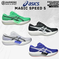 ASICS MAGIC SPEED 5 SEPATU LARI UNISEX 44 WHITE BLACK