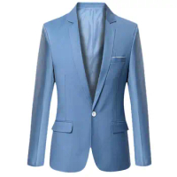 Fashion Men Blazers Solid Color Long Sleeve Lapel Slim Blazer Suit Coat OutwearJacket for Men Clothing мужские комплекты 2021