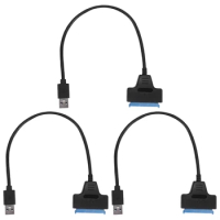 3X USB 3.0 To 2.5 Inch SATA Hard Drive Adapter Cable SDD SATA To USB 3.0 Converter-Black