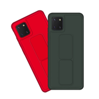 三星 note10lite 強力磁吸純色支架手機保護套 Note10Lite手機殼 紅色款