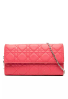 Dior 二手 Dior 羊皮 Cannage Lady Dior 鏈條錢包