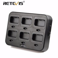Retevis RTC21 Six-Way Charger/Battery Charger for Retevis RT21/RT24/H777S/RT24V/RT28/RT53 For Hotel/Restaurant Walkie Talkie