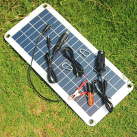 太陽能板太陽能電源太陽能發電12W 18V太陽能板充電器充12V汽車電瓶手機充電器半柔性30W