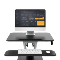 Loctek M3S Sit Stand Desk Riser Easy Up Height Adjustable Computer Laptop Desk with Foldable Keyboard Holder 68x52cm