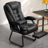 Executive Ergonomic Office Chair Leather Black Computer Chaise Chair Armchair Bedroom Sillon Escritorio Oficina Office Furniture