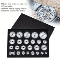 เครื่องมือปิดฝาหลังนาฬิกา 25 ชิ้น อุปกรณ์กดฝาหลัง เครื่องมือปิดฝา แม่พิมพ์อลูมิเนียม อุปกรณ์ซ่อมนาฬิ