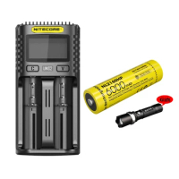 Dual-Slot Charger NITECORE UMS2 Intelligent USB 3A Speedy Battery Charger OLED Screen Display Optional NL2160HP Battery